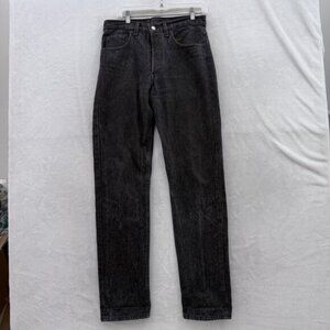 Vintage Levis 501 Jeans Mens 32x34 Black Button Fly Straight Leg Fuzzy 80s